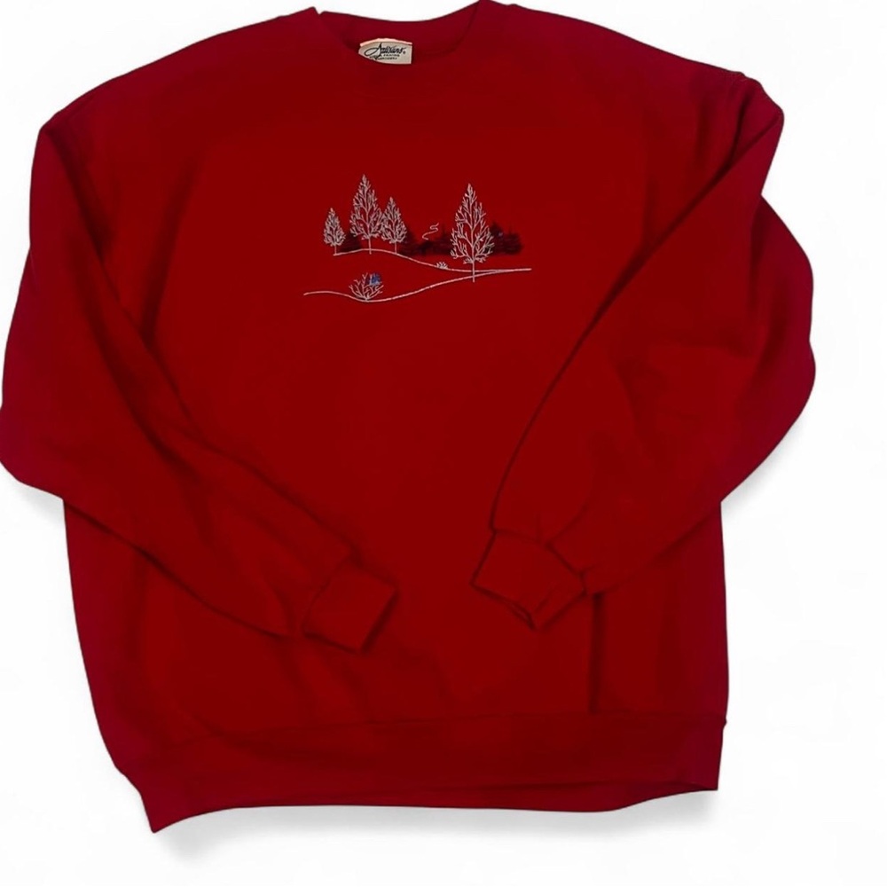 Red Sweater with Tree Design